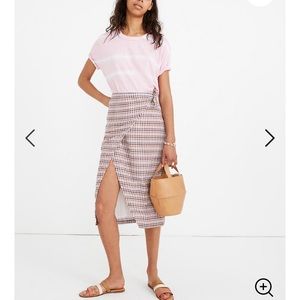 Madewell checker midi skirt size 2